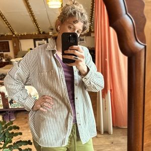 Vintage St. John’s bay herringbone button down long sleeve shirt  Authentic.